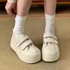 Zapatos de Plataforma con Suela Gruesa para Aumentar Altura con Velcro para Mujer 2026 Nueva Moda Zapatos Deportivos Casuales Versátiles para Personas Bajas Zapatos Blancos