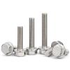 Parafuso de flange sextavado externo de aço inoxidável 304 GB5787 com padrão de dente de flor de almofada, parafuso de cabeça grande antiderrapante M5-M12