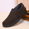 Sapatos de Algodão Masculinos Sapatos de Pano Old Beijing Quentes com Pelúcia Sapatos de Algodão Slip-on Masculinos Leves Solado Macio Resistentes ao Desgaste Sapatos Casuais para Caminhada