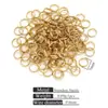 Accesorios para Joyería DIY Mini Llavero Anillo de Doble Capa Anillo Doble Accesorios para Joyería Acero Inoxidable Chapado en Oro al Vacío Conservación del Color