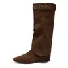 Botas de Caña Alta Estilo Caballero Moda Europea Americana Adelgazantes Versátiles con Tacón Interno Puntiagudas Otoño/Invierno Botas Plegables de Doble Uso