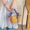Bolso de Paja Tejida de Nicho Super Popular de Verano para Mujer 2025 Nuevo Bolso de Playa para Vacaciones Junto al Mar, Bolso de Mano Tejido tipo Cesta de Verduras
