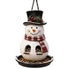 Navidad Nuevo Muñeco de Nieve Comedero para Pájaros Serie de Comederos para Pájaros de Navidad Artesanías de Resina