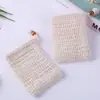 Bolsa de red de algodón y lino colgante para jabón del fabricante para hacer espuma, adecuada para jabón de ramio artesanal, personalizable con etiquetas de lavado