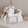 Bolsa ita em formato de estrela estilo japonês para mulheres, bolsa de ombro transparente com retalhos de grande capacidade, bolsa transversal doce para meninas e alunas do ensino fundamental