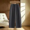 Calça balloon coreana de cintura alta estilo preguiçoso para mulheres, novidade outono 2026, solta, modeladora, fluida, casual, calça pantalona com barra curva