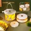 Ventilador em Forma de Leque com Caligrafia Estilo Antigo DIY, Livro em Forma de Paisagem de Mil Milhas, Luminária Noturna Dobrável de Alto Padrão para Ambiente, Presente de Aniversário para Amigos