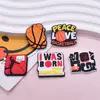 Novos Acessórios Esportivos de Basquete Transfronteiriços Criativos Planos Charms para Sapatos Broche Acessórios de Joias DIY Patches de Borracha Macia PVC