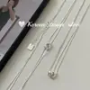 Estilo Idéntico de Blogger Coreana Joyería de Plata de Nicho de Alta Gama Plata de Ley S925 Aro Hueco de Doble Capa Collar Entrelazado Versátil