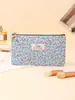 Suministro transfronterizo bolsa de maquillaje de algodón con estampado floral, monedero de mano con cremallera, bolsa multifuncional para almacenamiento de teléfono al por mayor