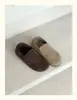Versión de Piel de Vaca ~ 26 Nuevos Zapatos Planos de Mocasín Slip-on Redondos de Gamuza Estilo Perezoso Retro para Mujer Versátiles