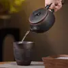 Tetera de Arcilla Morada con Funciones Giratorias y Levitantes, Tetera Hanwa Fengming, Tetera Hecha a Mano de Gran Capacidad, Juego de Té Kung Fu B5