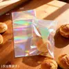 Saco de Embalagem para Material da Comic Con, Saco Selante Auto Adesivo de Doces Laser Arco-Íris, Saco Transparente para Joias, Saco para Armazenamento de Pins