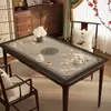 Novo Jogo Americano de Couro Estilo Chinês para Mesa de Jantar, Impermeável, à Prova de Óleo, Resistente ao Calor, Antiderrapante, Lavável, Isolante Térmico, Capa Protetora para Mesa de Centro