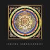 Pintura Colgante Thangka Oro Negro Mantra de Seis Caracteres Sutra del Corazón Mural de Entrada Mandala Rueda de Mantras Salón Budista Ropa Amarilla de Tíbet