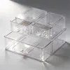 Caixa de Armazenamento Retrátil Caixa de Armazenamento para Cosméticos Gaveta Acrílica de Mesa para Papelaria Rack Transparente para Armazenamento de Máscaras