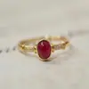 Anillo de Plata de Ley S925 con Diamante Rojo, Estilo Lujo Ligero Simple para Mujer, Tendencia Europea y Americana Elegante, Superventas Transfronterizo, Anillo Apilable