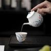 Juego de té de kung fu con pequeñas flores pintadas a mano, tetera de cerámica de alto valor de color con filtro, tetera pequeña de porcelana blanca bajo color esmaltado, olla individual