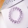 Populares Pulseiras de Vidro Brilhante de 10mm para Meninas, Pulseiras de Cristal da Moda para Estudantes, Pulseiras Macias que Envolvem o Dedo para Transmissão ao Vivo
