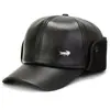 Gorra de Lana de Moda para Hombre para Otoño e Invierno, Gorra Plana Trendy Estilo Coreano para Adultos Mayores, Gorra de Visera de Pato con Protección para los Oídos