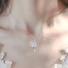 Moda Luz de Lujo Explosiva Cadena de Perlas Acero de Titanio Sin Color para Mujer Todo-partido Cadena de Clavícula de Gama Alta Accesorios Exquisitos Venta al por Mayor