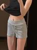 American Hot Girl Shorts Negros para Mujer Verano Cintura Alta Rectos Línea A Pantalones Casuales Look Adelgazante Ajustados a la Cadera Pantalones Cortos Deportivos