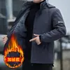 Chaqueta Cortavientos de Invierno para Hombre con Capucha Desmontable, Ropa de Trabajo, Forro Polar, Chaqueta Engrosada, Ropa Exterior de Algodón Cálida para Hombre del Noreste