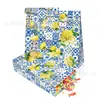 Lb292 Porcelana Azul e Branca de Exportação Estilo Chinês Fruta Limão Flor Festa Doce Presente Sacola de Papel Kraft Adesivo
