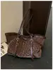 Bolso Retro de Gran Capacidad para Mujer Bolso de Viaje 2026 Nuevo Simple Otoño/Invierno Bolso Tote Estampado de Leopardo Bolso de Hombro Único