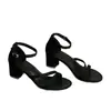 Versátiles Zapatos de Tacón Bajo Suaves Estilo Hada Francesa para Mujer, Nuevo Modelo Verano 2026, Tacón Grueso, Sandalias de Tira Única, Tacón Medio, Uso Diario