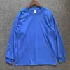 935 Camiseta Branca de Manga Longa Masculina Primavera Gola Redonda Solta Algodão Americano Top Tendência Cor Pura Punho com Linha Base