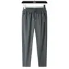 Pantalones Casuales de Seda Helada para Hombre Transfronterizos, Pantalones Largos Deportivos Rectos Sueltos Elásticos Finos de Secado Rápido para Hombre, Pantalones Transpirables de Verano