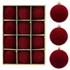 Árvore de Natal Bola de Natal Bola Vermelha com Flocagem Decoração Pingente Vitrine de Shopping Pingente de Bola de Natal Venda por Atacado