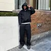2172 Sudaderas con Capucha y Sudaderas Casuales Simples de Moda para Parejas Europeas y Americanas Color Sólido Sudaderas Sueltas y Pantalones Deportivos Venta al por Mayor