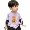 Camiseta de manga larga para niño, nuevo modelo otoño 2026, playera básica de algodón puro para niños, top estiloso para niños, dos piezas para primavera y otoño