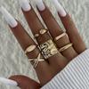 Joyería Yongge Diseño de Moda Anillos Retro Geométrico Exagerado Anillo Abierto con Junta Set