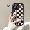 Xadrez Rosto Sorridente Adequado para iPhone 17 Pro Europeu e Americano Apple 16 Capa de Telefone 15 Pro Max Fofa 14 Anti-Queda 13