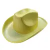 Sombrero Vaquero con Hebilla de Cuerda con Brillo Amarillo Sombrero Vaquero Occidental Sombrero Vaquero con Polvo de Brillo Dorado Sombrero Vaquero de Brillo Compuesto para Halloween