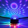 Luz de Palco Bola Mágica Disco Voador de Cristal LED Sol Pequeno de 6 Cores Multicor RGB Flash Controlado por Som Feixe de Luz Laser