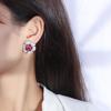 Joyería Zhuang Shengsheng Pendientes Elegantes para Mujer Tesoro de Color Pendientes Europeos y Americanos con Simulación de Hemoglobina de Paloma Flor Pendientes con Forma de Flor