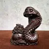 Ornamentos de Cobra Esculpidos em Ébano Três em Um Artesanato do Ano da Cobra dos Doze Signos do Zodíaco Ornamentos para Mesa de Sala de Estar e Escritório
