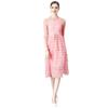 Vestido feminino rosa de alta qualidade estilo francês luxo leve início de outono 2023 manga longa costura em tela