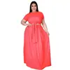 AP7025 Moda Europeia e Americana Plus Size Roupas Femininas Amazon Transfronteiriço Cor Sólida Alça Cruzada Saia de Barra Larga Conjunto de Duas Peças