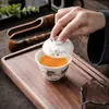 Tigelas de Cerâmica Estilo Antigo para Chá, Xícaras de Chá, Tigelas para Servir Chá, Tigelas para Cerimônia do Chá, Conjuntos de Chá de Cerâmica Kung Fu, Estilo Chinês para Uso Doméstico