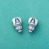 Nuevo S999 Plata Pura Retro Mate Cabeza de Buda de Tres Vías Antigua Accesorios DIY Pulsera Wenwan Pulsera Bodhi Accesorios