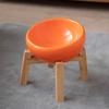 Fabricante Muji Tazón de Cerámica para Mascotas con Boca Inclinada, Tazón de Gres para Gatos, Soporte Elevado de Madera Maciza para Proteger la Columna Cervical, Tazón para Comida, Tazón para Perros de Buena Calidad
