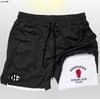 Anime Boxe Shorts Esportivos Masculinos Dois em Um Camada Dupla Secagem Rápida Verão Calças de Basquete Falso Duas Peças Treino de Corrida