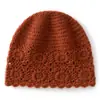 Gorro de punto para mujer, de cachemira, color liso, tejido a mano con ganchillo, estilo retro de punto trenzado, nuevo en la moda otoño/invierno, sombrero que cubre las orejas