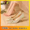 Sapatos Femininos Bonitos, Confortáveis e Versáteis Nova Moda Primavera e Verão 2025 Bico Fino Boca Rasa Salto Agulha Salto Alto Feminino