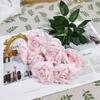 Buquês de 7 Cabeças de Rosas de Diamante Cerimônias de Casamento Auditório de Casamento Decoração de Base de Fileira de Flores Macias Florais Vaso de Rosas Colocação de Flores